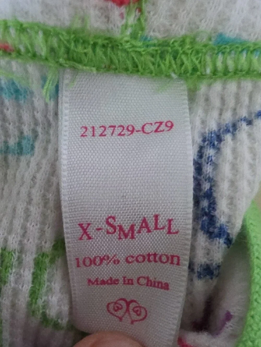 Victoria's Secret White Multicolor Logo Kids Pajama Set with Green Trim